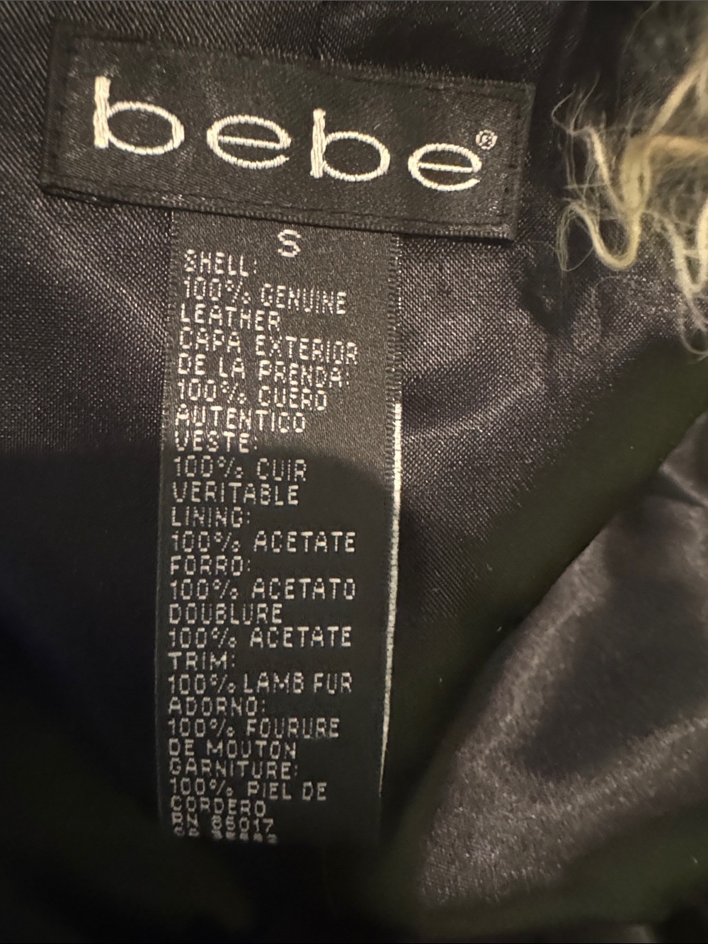 bebe Black Coat with Gray Faux Fur Trim - Picture 4 of 4